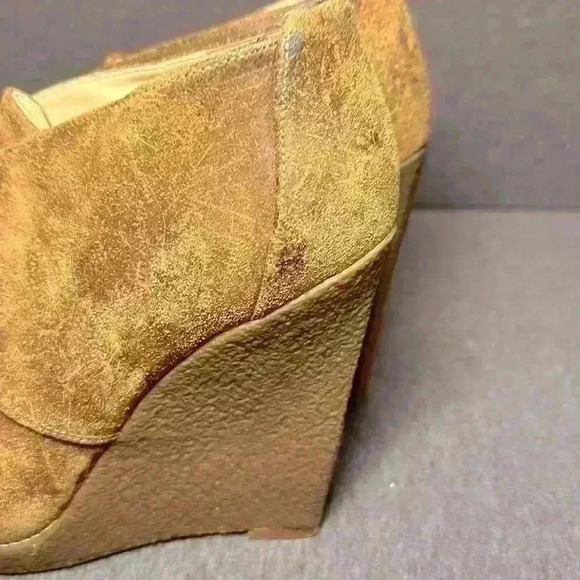 Enzo Angoliolini Leather Wedge High Heel Eaflory Rubber Ankle Boot  Wmns Size 9 - Picture 11 of 12